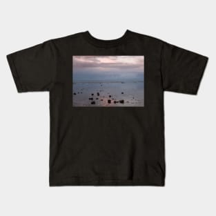 Rocks and sea breakers off the Frisian coast, Netherlands Kids T-Shirt